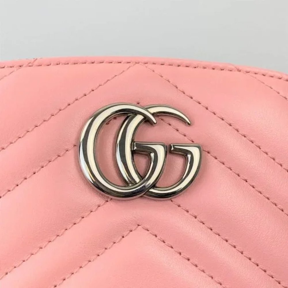 NWT Gucci Pink GG Marmont Cosmetic Case - Picture 6 of 10